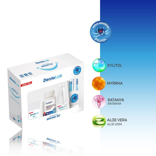 Dentalab Clinic Professional Smile Series Tandpasta, Verzorgingsspray, Kauwtabletten, Tandenborstel, Floss
