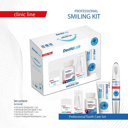 Dentalab Clinic Professional Smile Series Tandpasta, Verzorgingsspray, Kauwtabletten, Tandenborstel, Floss